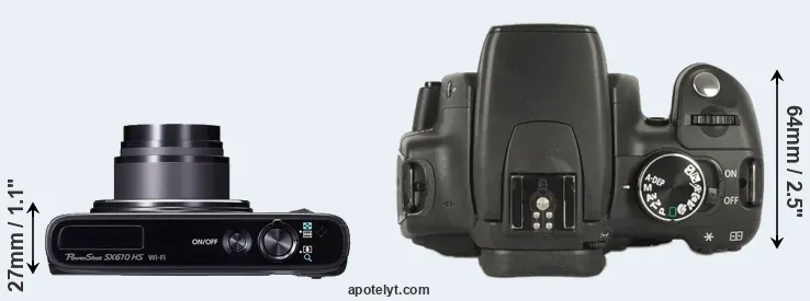 Compare SX610 versus XT top
