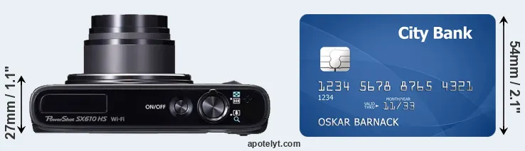 SX610 versus credit card top view