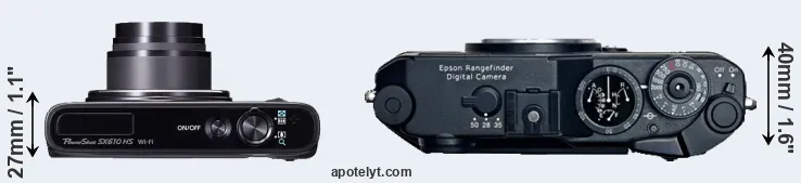 Compare SX610 versus R-D1 top