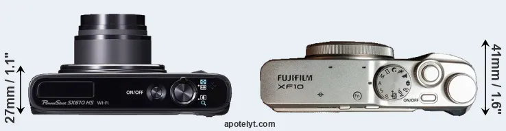 Compare SX610 versus XF10 top