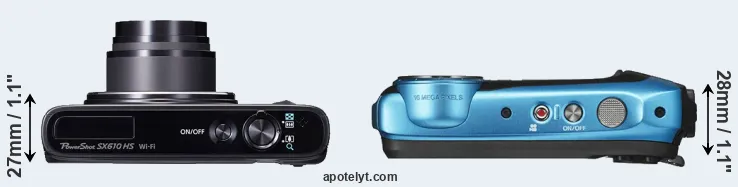Compare SX610 versus XP140 top