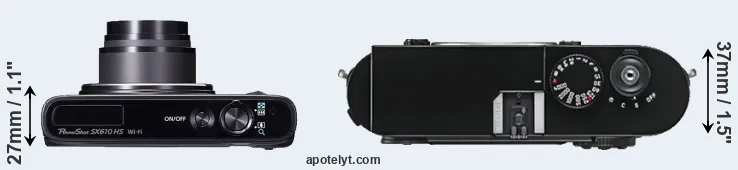 Compare SX610 versus M9 top
