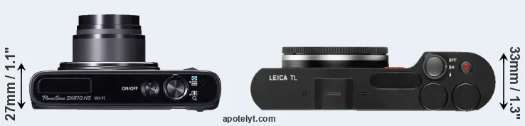 Compare SX610 versus TL top