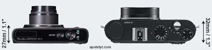 Compare SX610 versus X1 top
