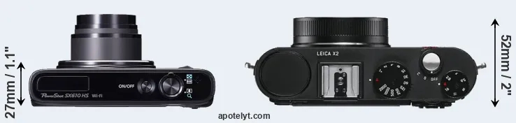Compare SX610 versus X2 top