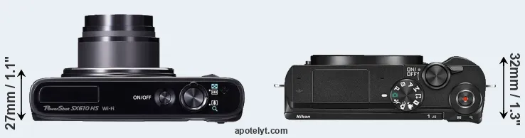 Compare SX610 versus J5 top