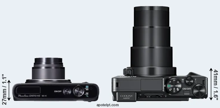 Compare SX610 versus A1000 top