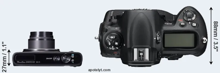 Compare SX610 versus D3S top
