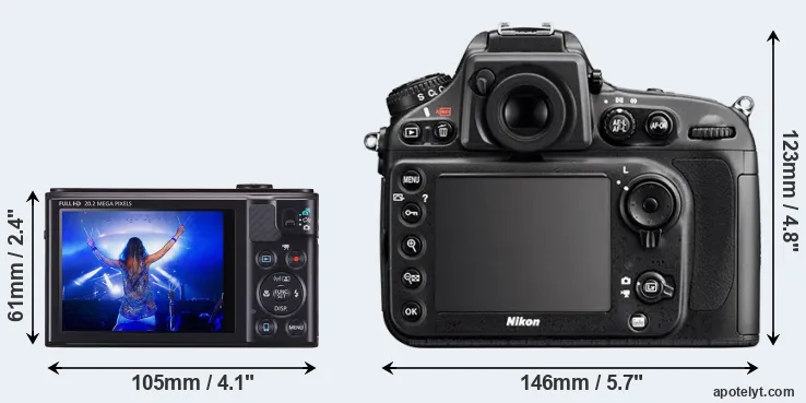 Comparison SX610 or D800E rear