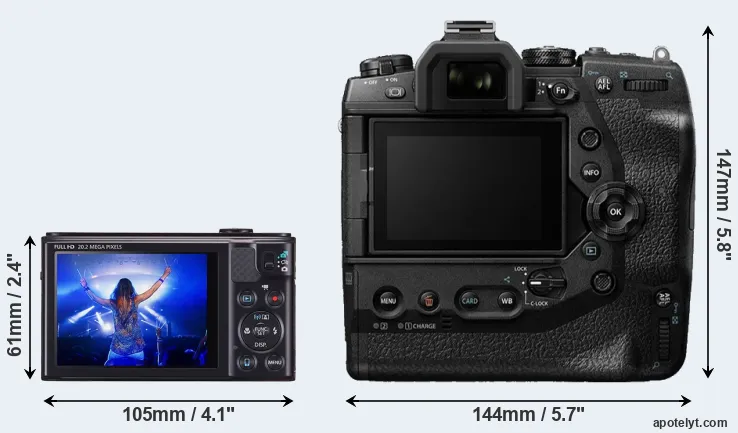 Comparison SX610 or E-M1X rear