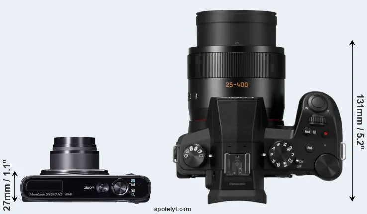Compare SX610 versus FZ1000 II top