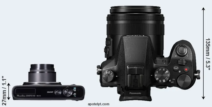 Compare SX610 versus FZ2000 top