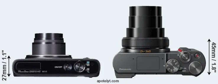 Compare SX610 versus ZS200 top