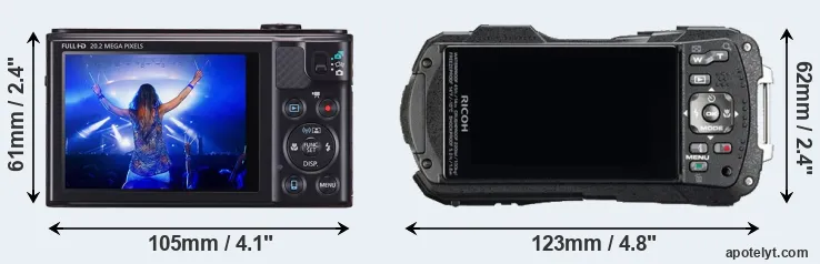 Comparison SX610 or WG-60 rear
