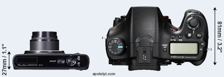 Compare SX610 versus A77 top