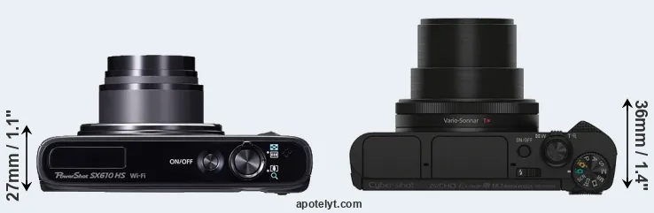 Compare SX610 versus HX90V top