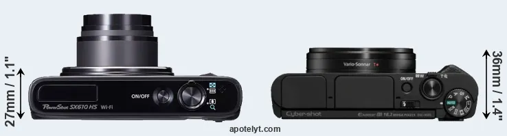 Compare SX610 versus HX95 top