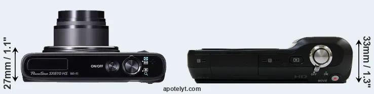 Compare SX610 versus NEX-3 top