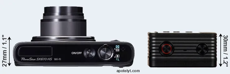 Compare SX610 versus RX0 top