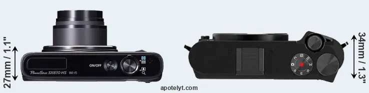 Compare SX610 versus M1 top