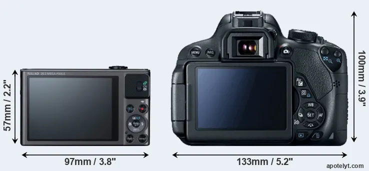 Comparison SX620 or T5i rear