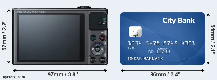 SX620 and credit card rear side