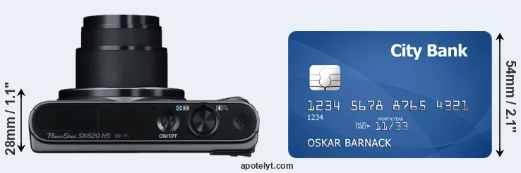 SX620 versus credit card top view