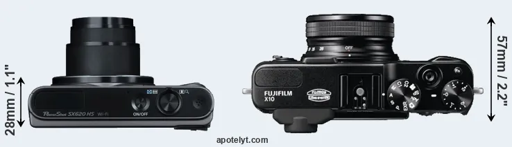 Compare SX620 versus X10 top