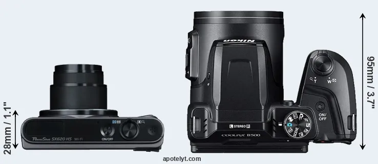 Compare SX620 versus B500 top