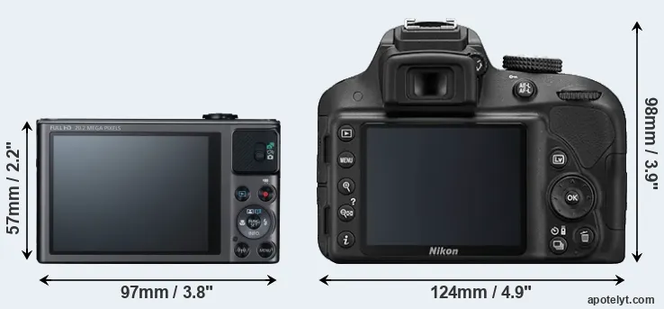 Comparison SX620 or D3300 rear