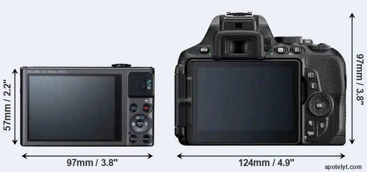 Comparison SX620 or D5600 rear