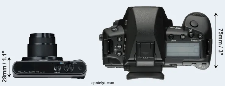 Compare SX620 versus E-5 top