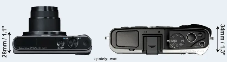 Compare SX620 versus E-P3 top