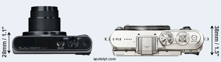Compare SX620 versus E-PL8 top