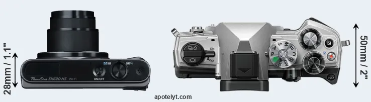 Compare SX620 versus OM-5 top