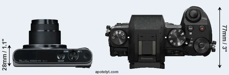Compare SX620 versus G7 top