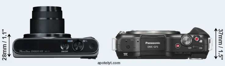 Compare SX620 versus GF5 top
