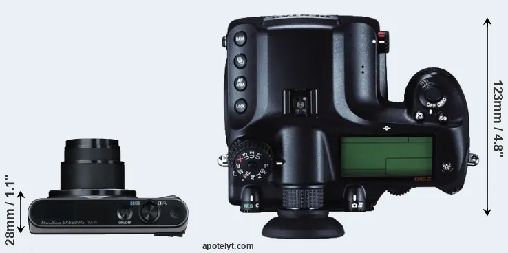 Compare SX620 versus 645Z top