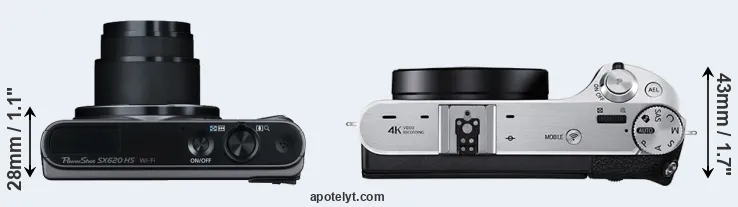 Compare SX620 versus NX500 top