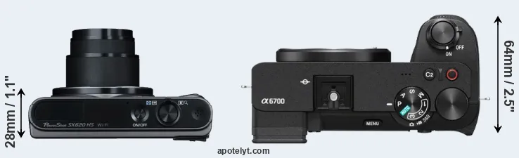 Compare SX620 versus A6700 top