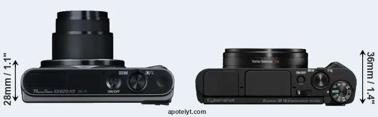 Compare SX620 versus HX95 top