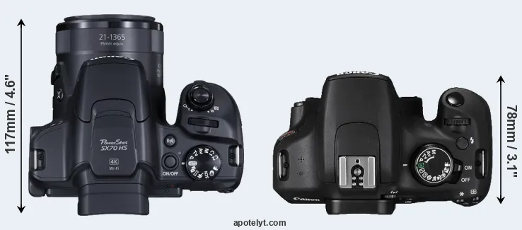 Compare SX70 versus T5 top