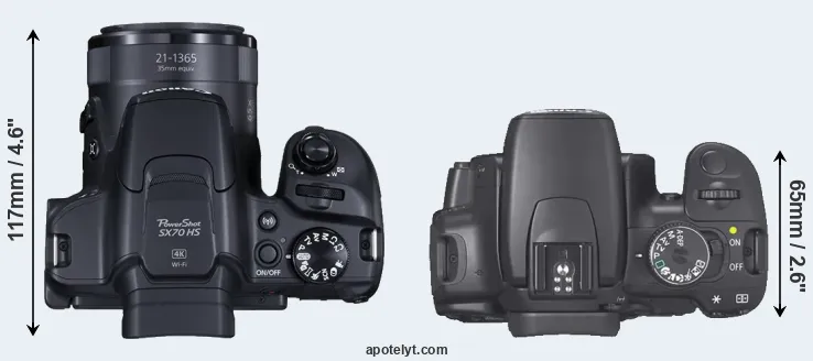 Compare SX70 versus XTi top
