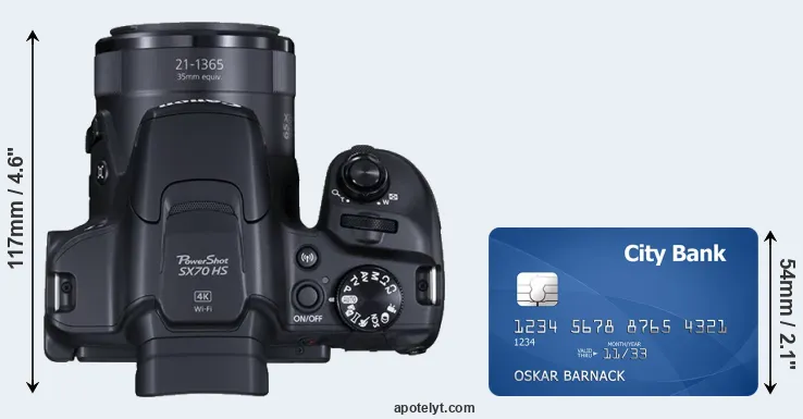 SX70 versus credit card top view