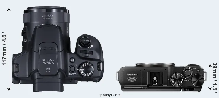 Compare SX70 versus X-A1 top