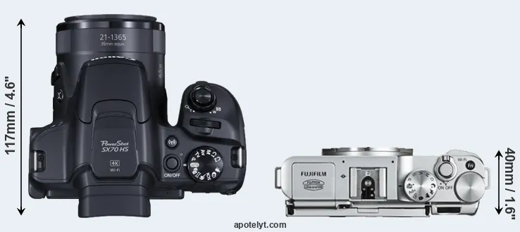 Compare SX70 versus X-A2 top