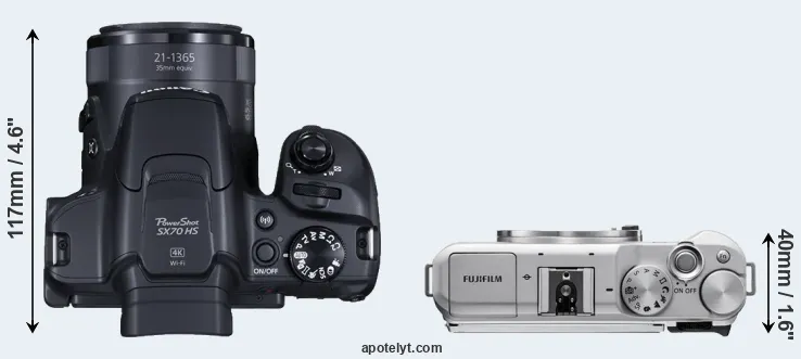 Compare SX70 versus X-A5 top