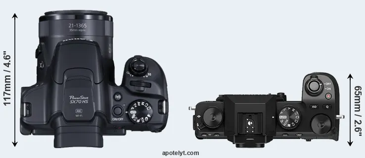 Compare SX70 versus X-S10 top