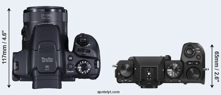 Compare SX70 versus X-S20 top