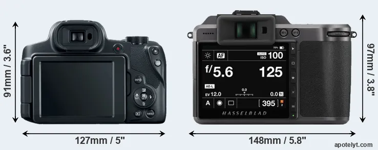 Comparison SX70 or X1D II rear